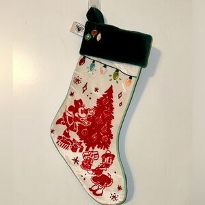 Christmas stocking Minnie mouse and Daisy embroidered mistletoe & lights